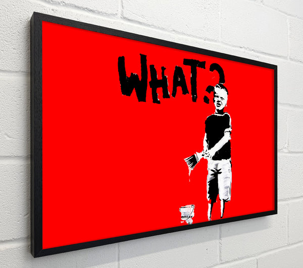 Banksy Graffiti Kid What Red