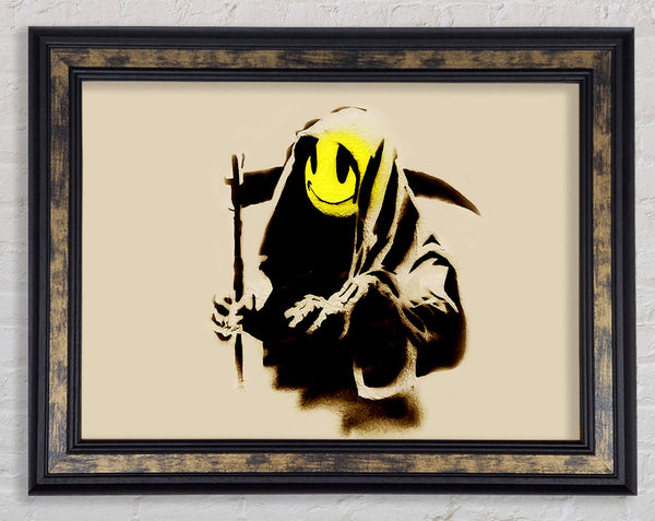 Grim Reaper Beige Framed Print