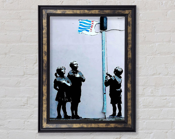 Homage To The Tesco Flag 2 Framed Print