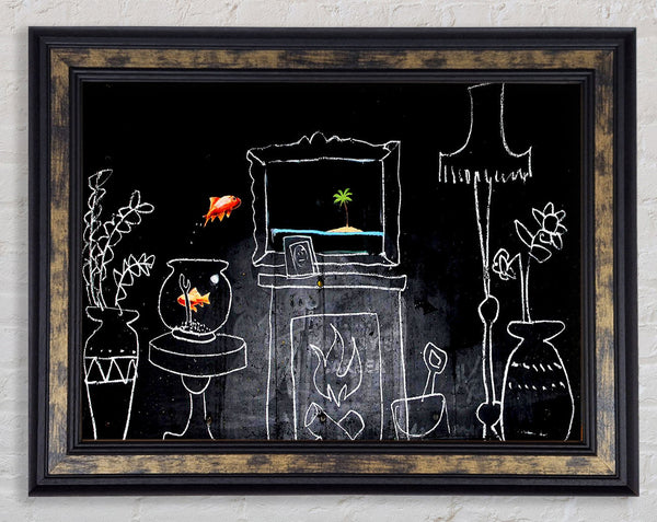 Home Drawing Framed Print
