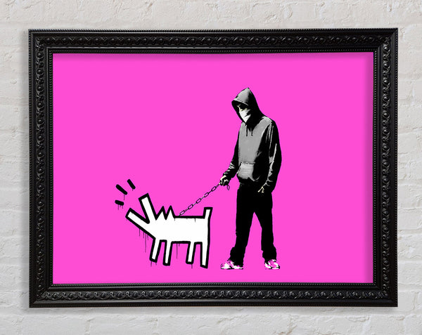 Banksy Hoodie With Snapper Pink Framed Print