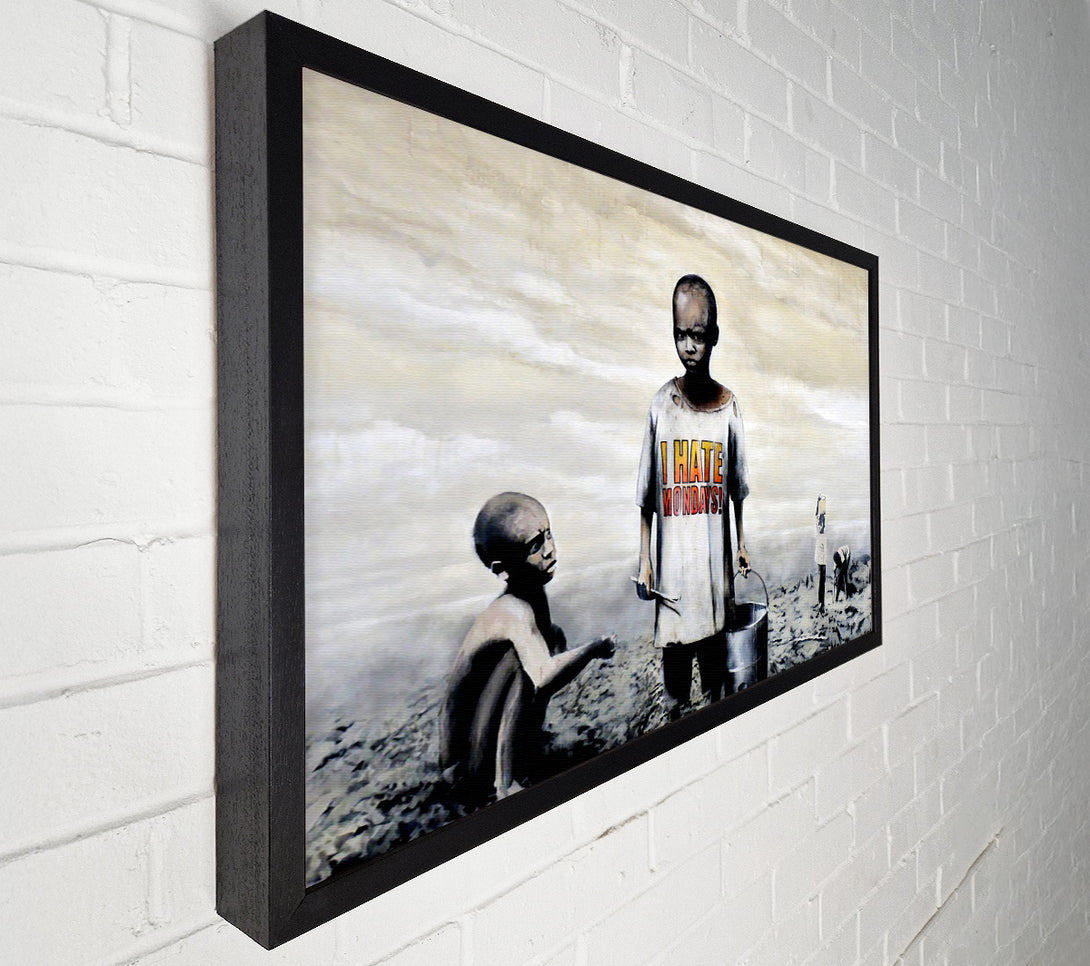  A Canvas Print of Banksy I Hate Mondays Canvas Print