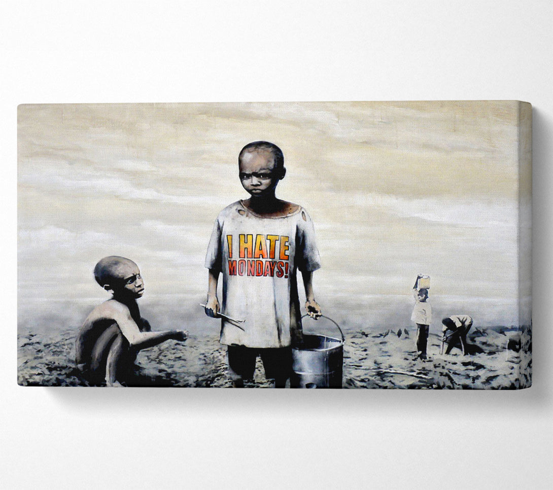 A Canvas Print of Banksy I Hate Mondays Canvas Print