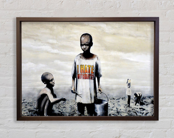 Banksy I Hate Mondays Framed Print