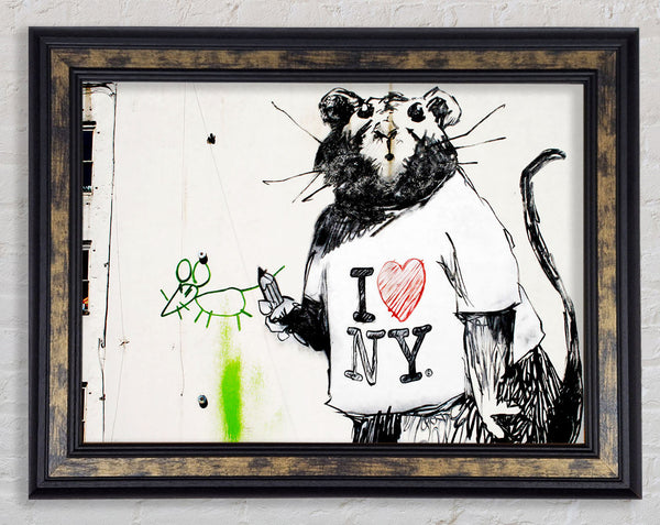 I Love New York Rat Framed Print