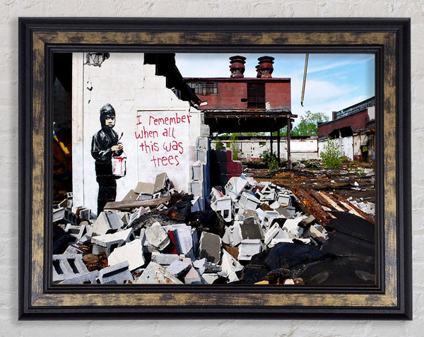 I Remember When All This Was Trees Framed Print