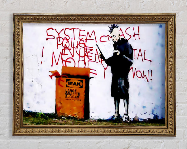 Banksy Ieak Instructions Framed Print