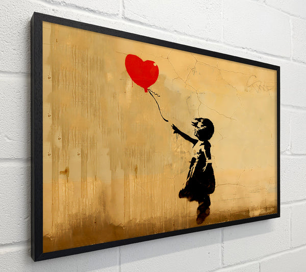 Banksy Love Heart Balloon Left