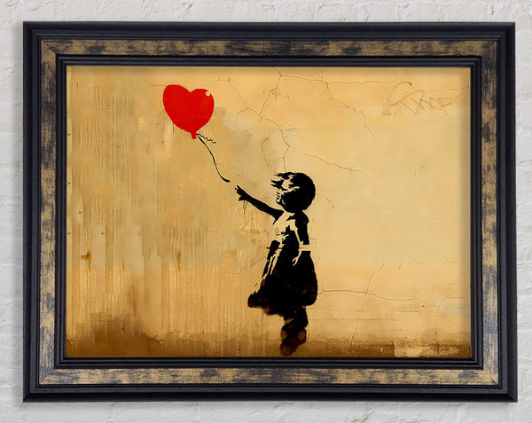 Love Heart Balloon Left Framed Print