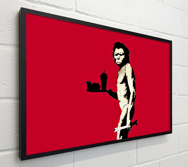 Banksy Mcdonalds Caveman Red