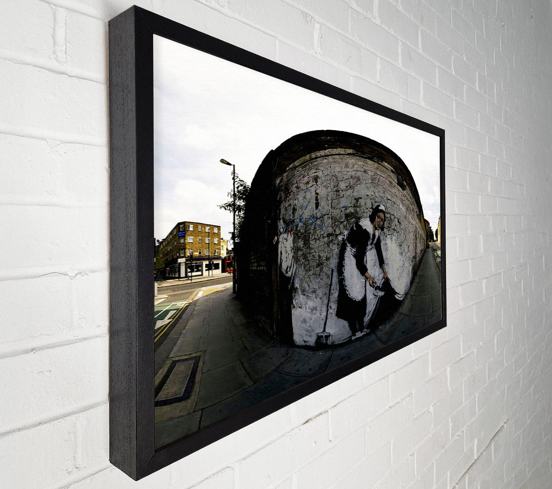  A Canvas Print of Banksy Maid Sweeping It Under The Carpet Canvas Art