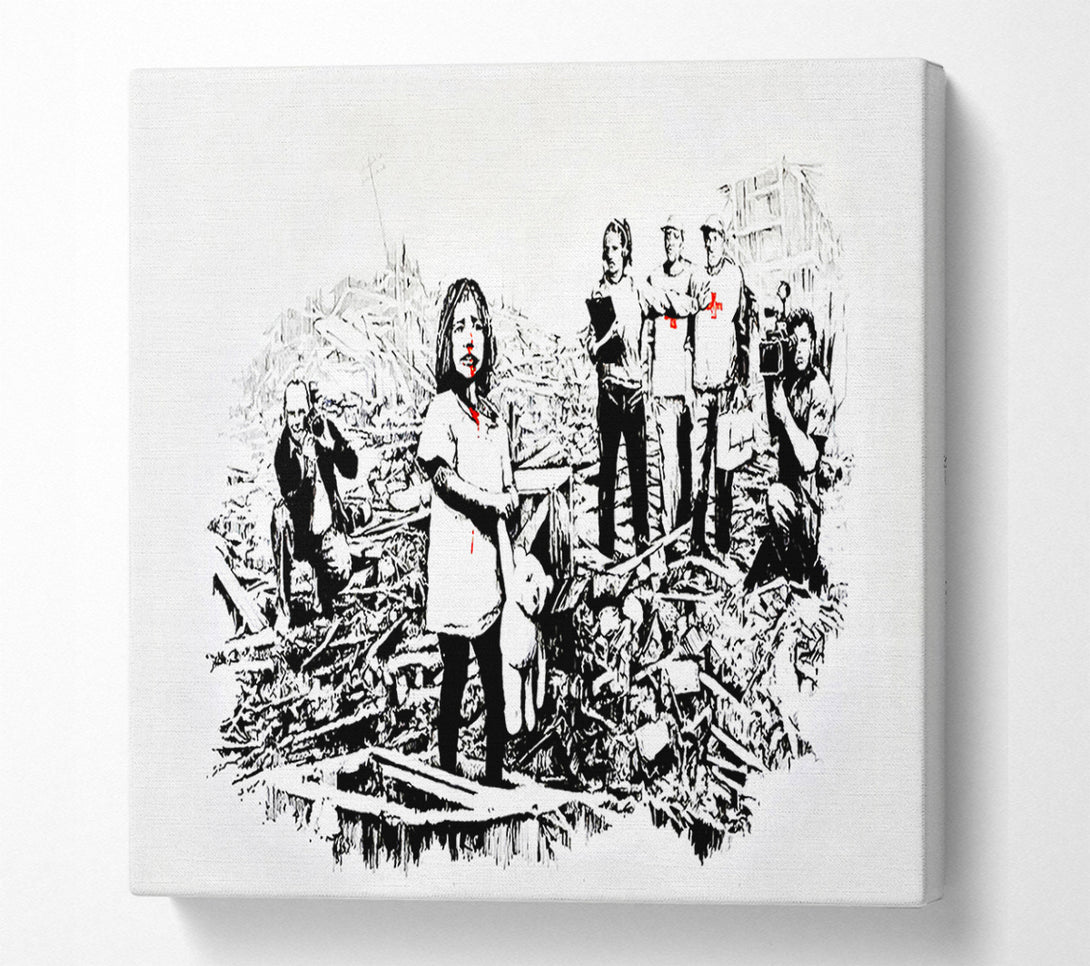  A Canvas Print of Banksy Media Hunter Canvas Art