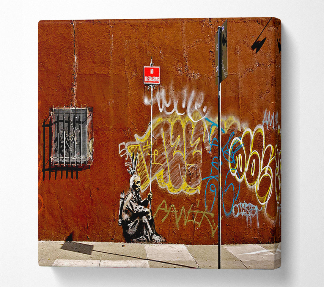  A Canvas Print of Banksy No Trespassing Canvas Wall Art