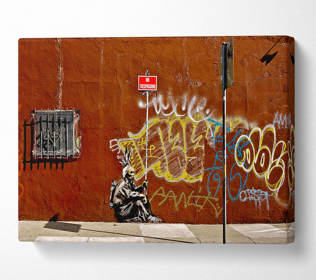  A Canvas Print of Banksy No Trespassing Canvas Wall Art