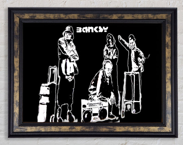 Old Skool Black Framed Print