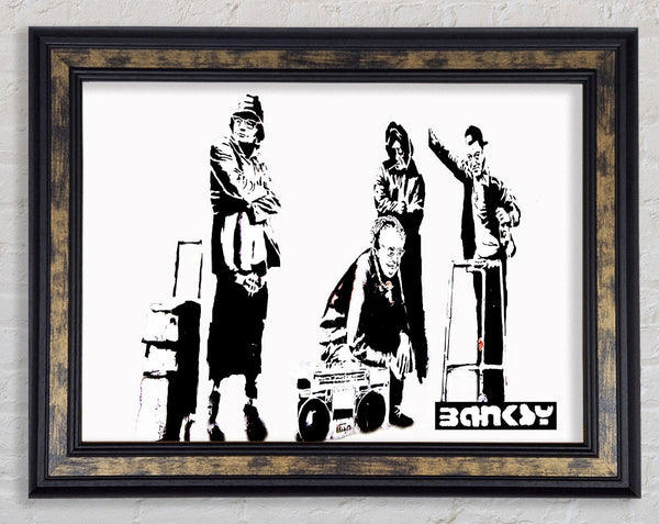 Old Skool White Framed Print