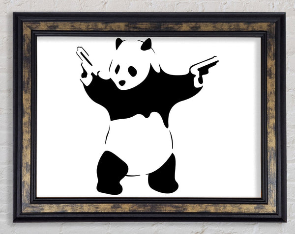 Panda Guns Framed Print