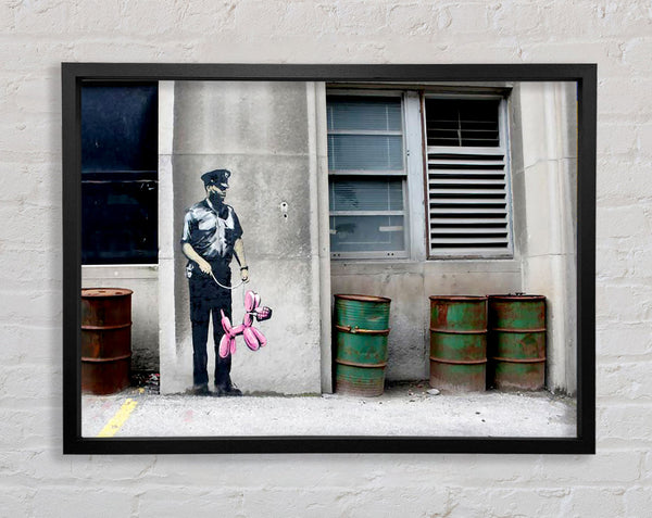 Banksy Pink Poodle Copper Framed Print
