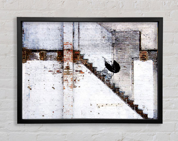 Banksy Pram Wars Framed Print