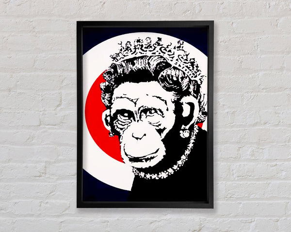 Banksy Queen Chimp Framed Print