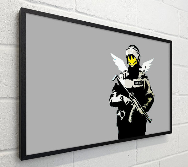 Banksy Smiley Face Angel