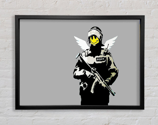Banksy Smiley Face Angel Framed Print