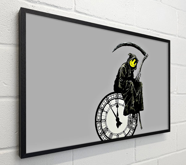 Banksy Smiley Face Reaper Times Up