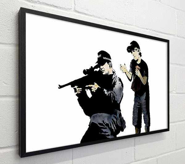 Banksy Sniper Boy White