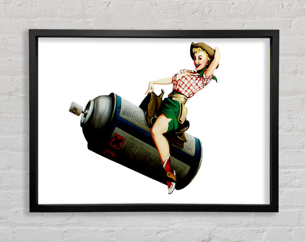 Banksy Spray Can Cowgirl