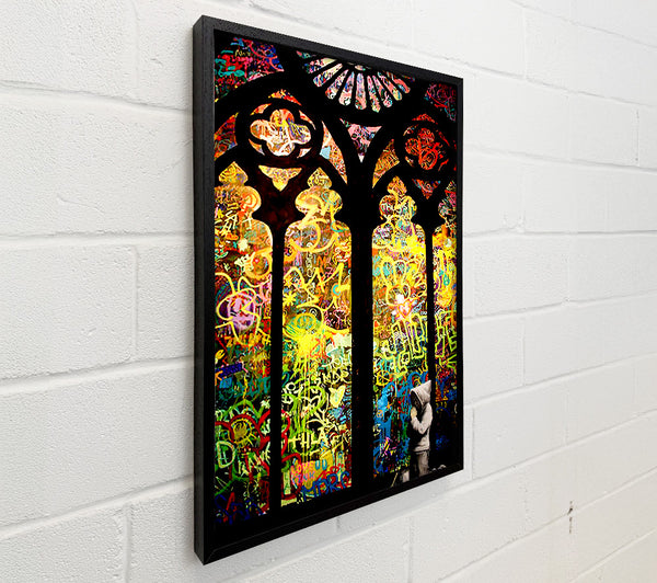 Banksy Stained Glass Graffiti