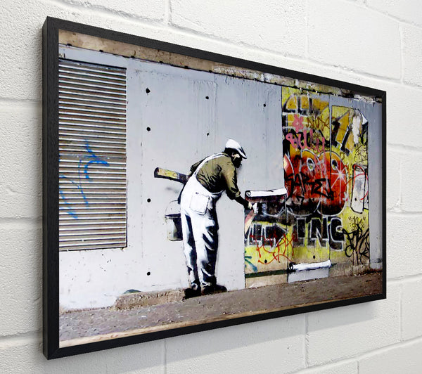 Banksy Wallpaper Over Robbo Graffiti
