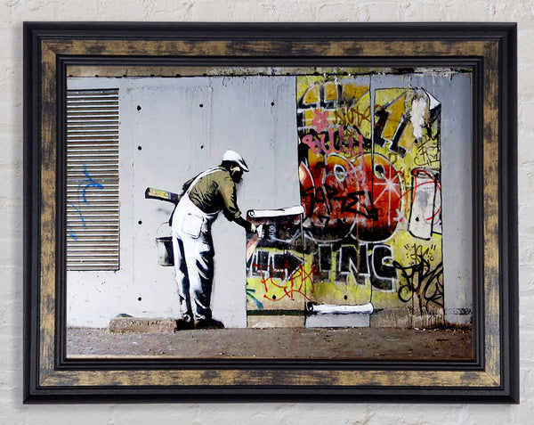 Wallpaper Over Robbo Graffiti Framed Print