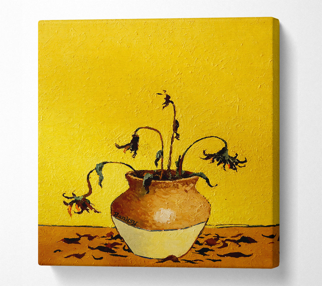  A Canvas Print of Banksy Wilting Sunflowers Canvas Print