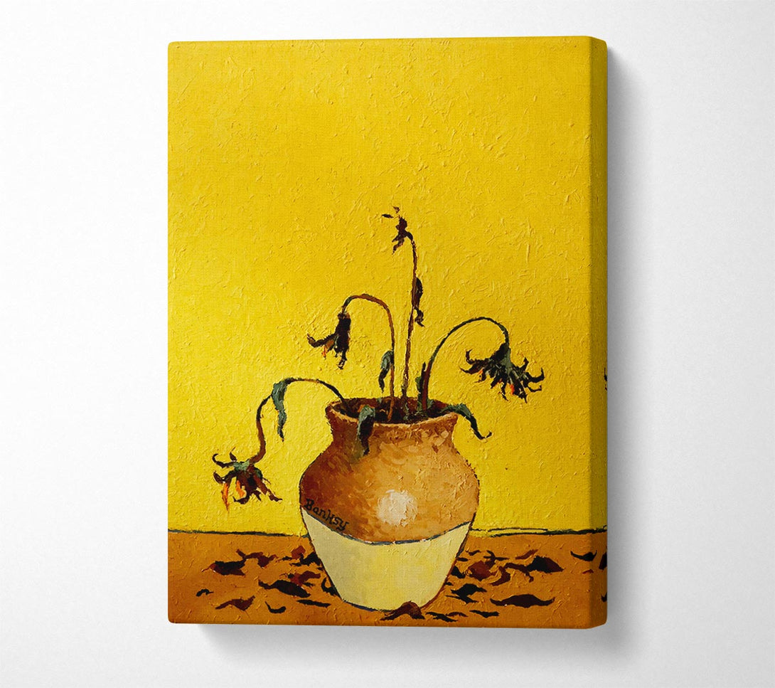  A Canvas Print of Banksy Wilting Sunflowers Canvas Print