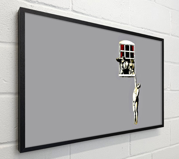 Banksy Window Lovers Grey