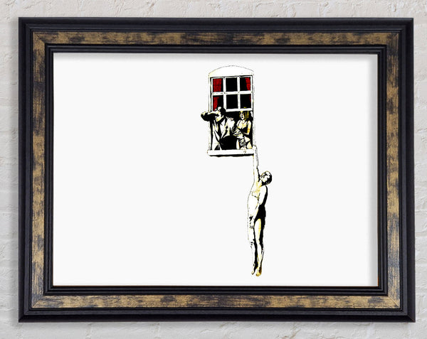 Window Lovers White Framed Print