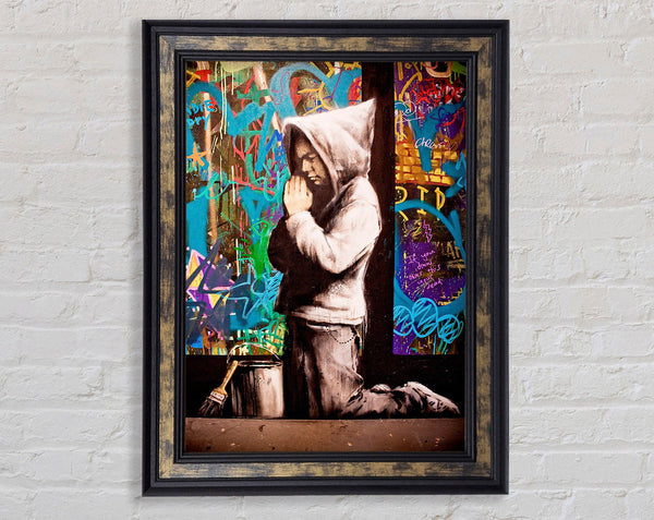 Graffiti Pray Framed Print