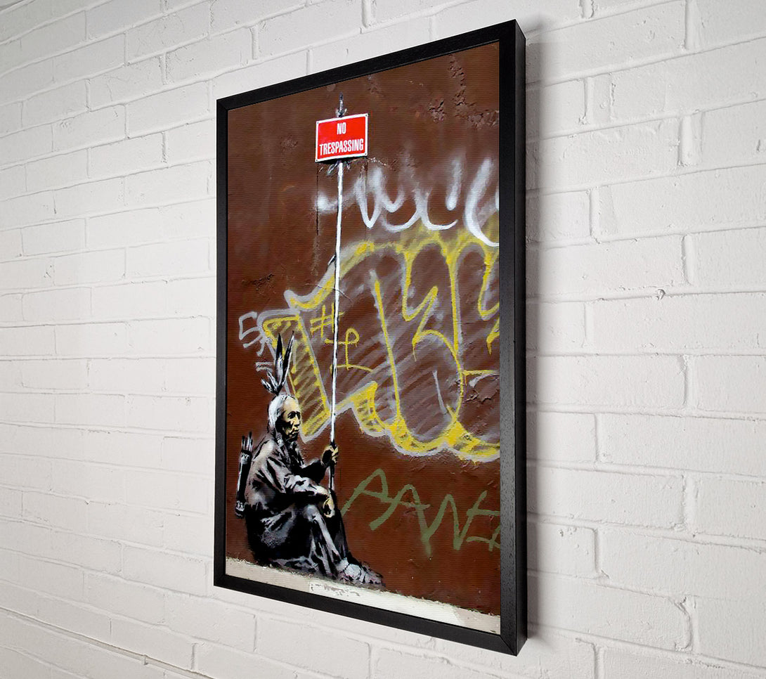  A Canvas Print of Banksy No Trespassing Indian Canvas Wall Art