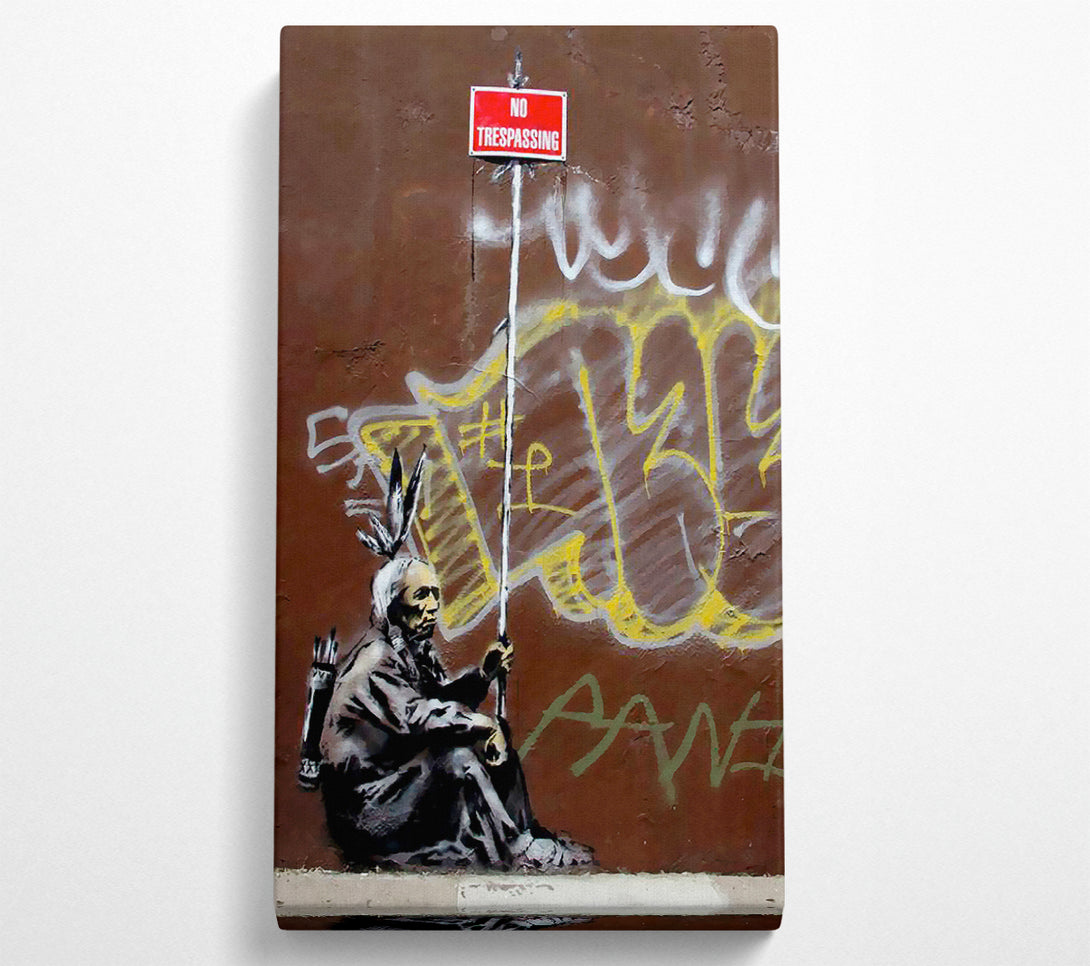  A Canvas Print of Banksy No Trespassing Indian Canvas Wall Art