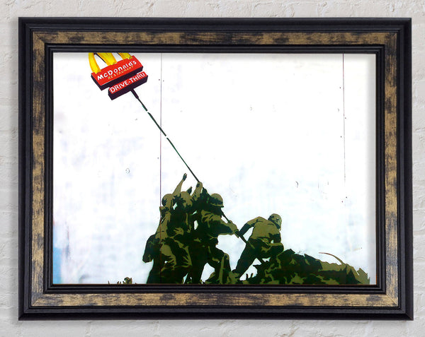 Soldier Homage To Mcdonalds Framed Print