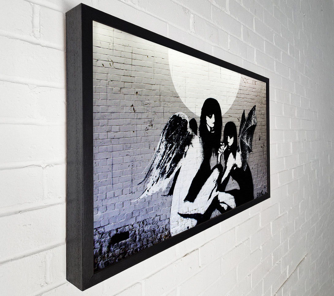  A Canvas Print of Banksy Angels In Moonlight Canvas Wall Art