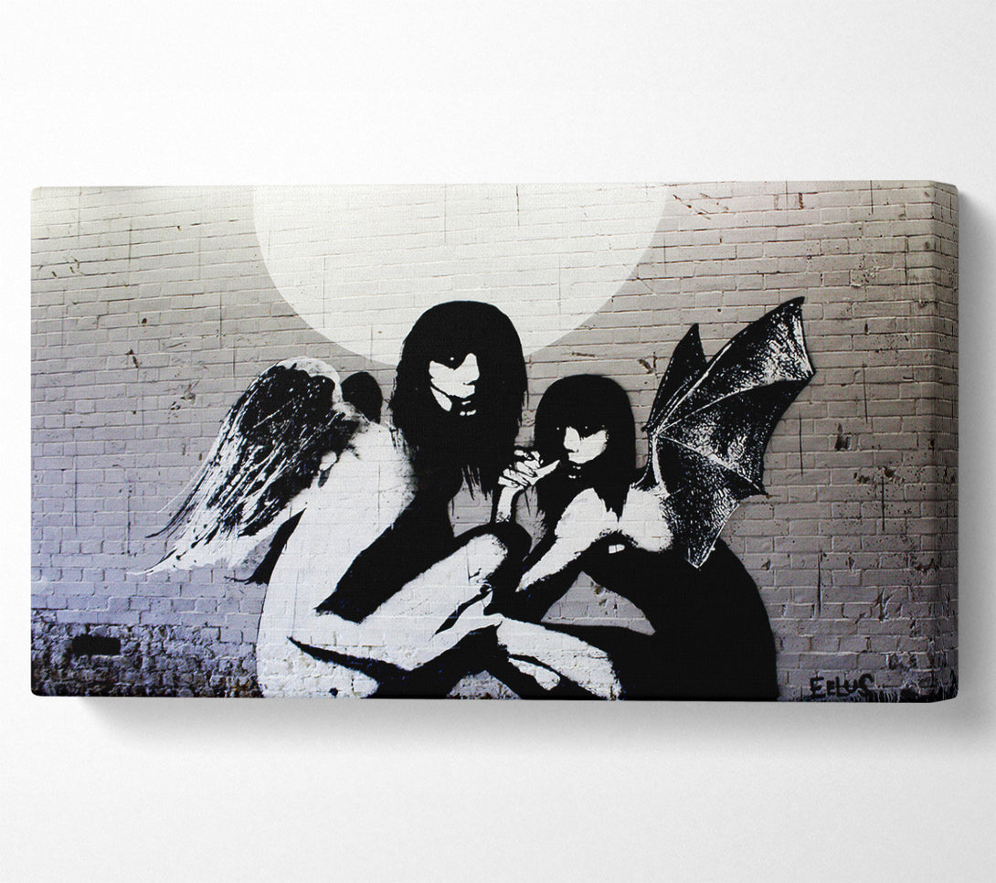  A Canvas Print of Banksy Angels In Moonlight Canvas Wall Art