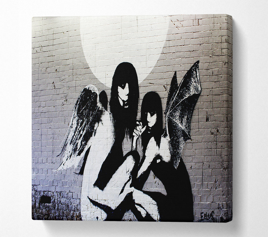  A Canvas Print of Banksy Angels In Moonlight Canvas Wall Art