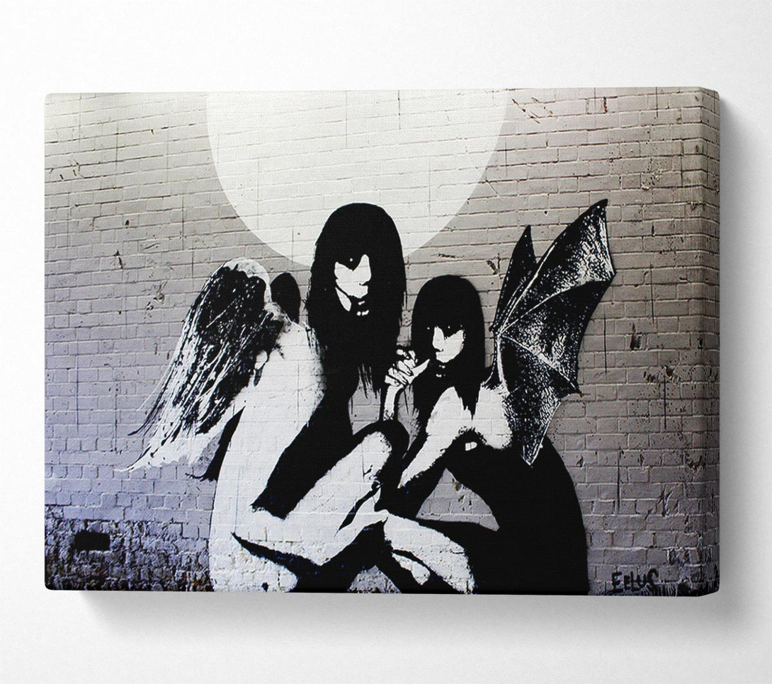  A Canvas Print of Banksy Angels In Moonlight Canvas Wall Art
