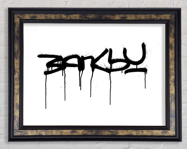 Banksy White Framed Print