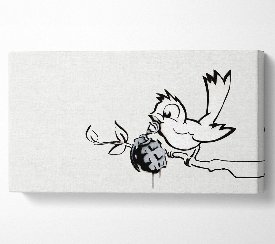  A Canvas Print of Banksy Bird Granade Canvas Art