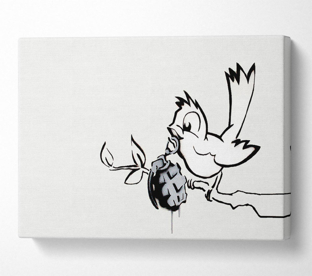  A Canvas Print of Banksy Bird Granade Canvas Art