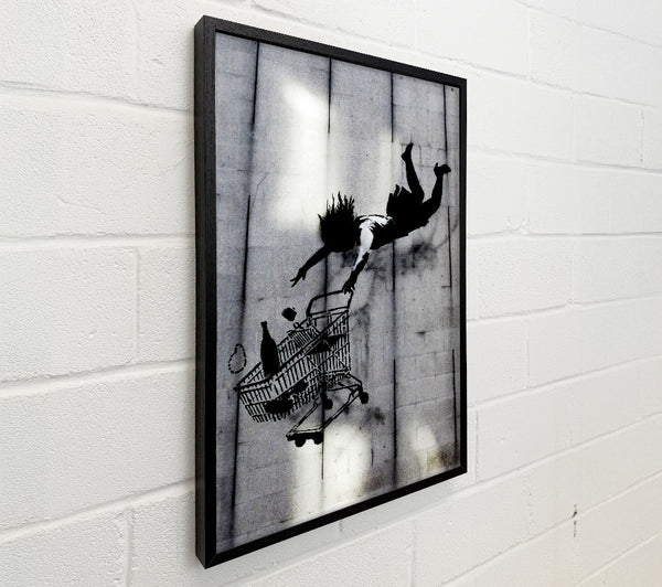 Banksy Flying Shopping Trolley