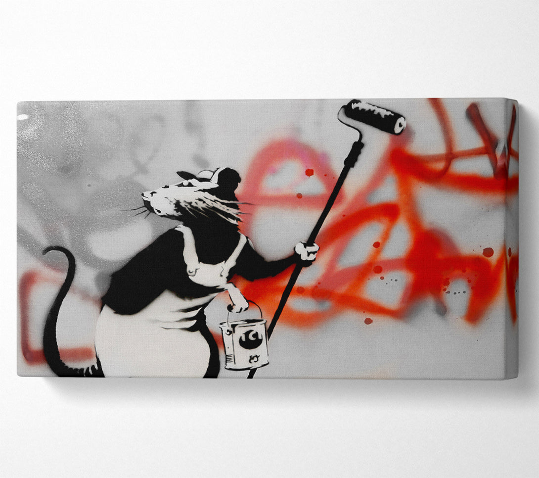  A Canvas Print of Banksy Graffiti Rat Removal Canvas Print