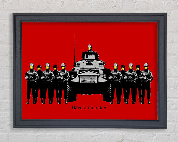 Have A Nice Day Army Tanks Red